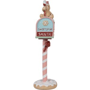 Clayre & Eef 6PR4265 Vianočná dekorácia poštová schránka ružová 11x10x36 cm Polyresin