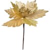 Clayre & Eef 65820 Vianočná dekorácia Kvetina Zlatá farba Ø 21x25 cm Plast