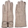Juleeze JZGL0096BE Zimné rukavice béžové 9x23 cm aplikácia s mašľou polyester