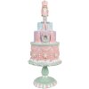 Clayre & Eef 6PR4261 Dekorácia Torta Ø 17x42 cm Ružová Polyresin Country Style