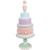 Clayre & Eef 6PR4261 Dekorácia Torta Ø 17x42 cm Ružová Polyresin Country Style