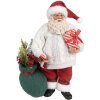 Clayre & Eef 65599 Vianočná dekorácia Father Christmas White Red 18x13x27 cm