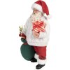 Clayre & Eef 65599 Vianočná dekorácia Father Christmas White Red 18x13x27 cm