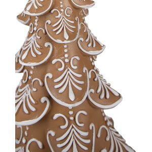 Clayre & Eef 6PR3905GG Vianočný stromček LED Brown Beige 26x23x42 cm 3xAA