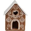 Clayre & Eef 6CE1742 Držiak na čajovú sviečku House Brown White 7x8x9 cm porcelán