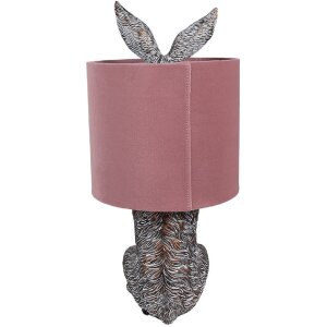 Clayre & Eef 6LMC0099VP Stolná lampa Rabbit Ø20x43 cm Hnedá Ružová E27 60W