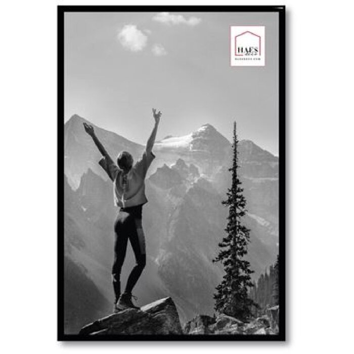 Plastový fotorámik Haes Deco Easy Frame Black 30x45 cm Zaoblený profil
