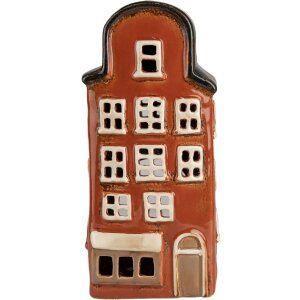 Clayre & Eef 6CE1871 Teelichthalter Haus Keramik Rot...