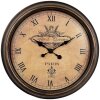 Clayre & Eef 6KL0825 Vintage nástenné hodiny Ø 55 cm hnedé / 1xAA