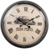 Clayre & Eef 6KL0830 Nástenné hodiny Vintage 1934 Ford Ø 51x5 cm 1xAA