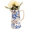 Clayre & Eef 6CE1923M Dekorácia džbán kvetinový vzor 16x11x20 cm