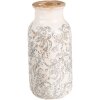 Clayre & Eef 6CE1927L Váza Ø 15x32 cm biela