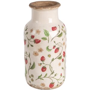 Clayre & Eef 6CE1933M Váza so vzorom jahôd Ø 14x26 cm