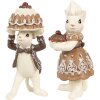 Clayre & Eef 6PR3904GG Dekoračné myši s tortovou súpravou 2 5x5x11 5x5x10 cm