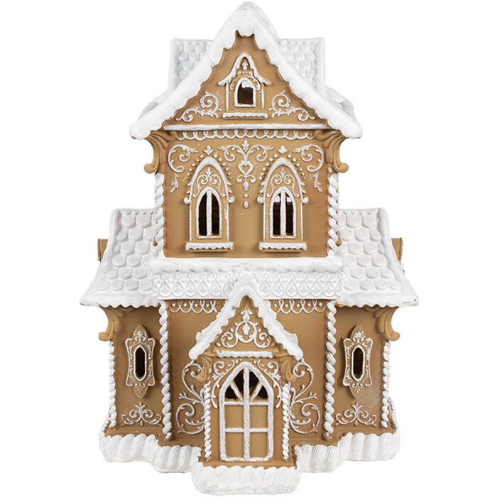 Clayre & Eef 6PR3906GG LED dekoratívny domček perníkového vzhľadu 28x21x37 cm