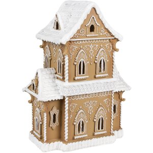 Clayre & Eef 6PR3906GG LED dekoratívny domček perníkového vzhľadu 28x21x37 cm