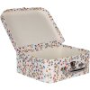 Clayre & Eef 66012 Dekoračné puzdro Sada 3 bielych kvetov 30x22x9 až 20x17x8 cm