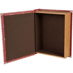 Clayre & Eef 65755 Sada 3 úložných boxov červeno-bielych 27x22x7 cm
