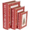 Clayre & Eef 65755 Sada 3 úložných boxov červeno-bielych 27x22x7 cm