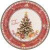 Tanier Clayre & Eef 65760 Ø 33 cm Červený béžový Vianočný štýl