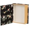 Clayre & Eef 66013Z Box v tvare knihy Kvety čierny 17x14x5 cm