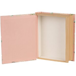 Clayre & Eef 66018 Box v tvare knihy Ružové kvety 17x14x5 cm