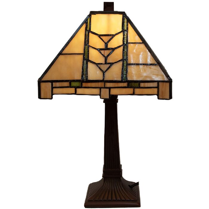 LumiLamp 5LL-5450 Stolná lampa Tiffany 23x23x38 cm E14 max 40W Béžová