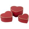 Clayre & Eef 66026 Srdcové krabice červené sada 3 ks 28x26x14 24x23x12 21x20x10 cm
