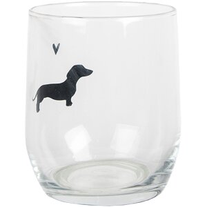 Clayre & Eef PWSGL0004 Pohár na pitie priehľadný Ø 8x9 cm 300 ml vo vidieckom štýle