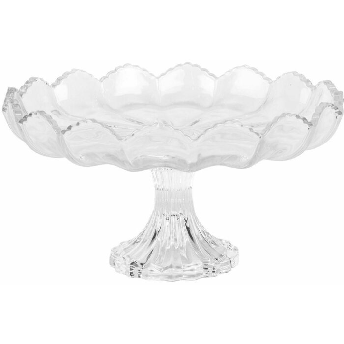 Clayre & Eef 6GL5013 Misa na nožičke zo skla transparentná Ø 23x12 cm