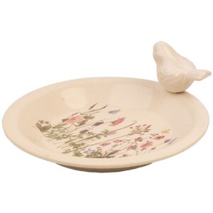 Clayre & Eef 6CE1948L Vogel Fressnapf Beige Rosa...