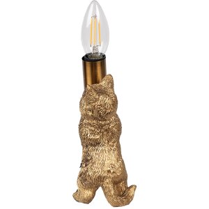 Clayre & Eef 6LMP791 Stolná lampa Cat Gold 9x9x18 cm E14 max 40W