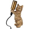 Clayre & Eef 6LMP791 Stolná lampa Cat Gold 9x9x18 cm E14 max 40W