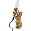 Clayre & Eef 6LMP791 Stolná lampa Cat Gold 9x9x18 cm E14 max 40W