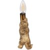 Clayre & Eef 6LMP791 Stolná lampa Cat Gold 9x9x18 cm E14 max 40W