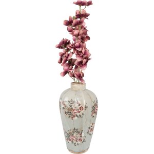 Clayre & Eef 6CE1970S Váza sivoružová Ø17x28 cm Keramický vidiecky štýl