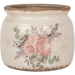 Clayre & Eef 6CE1978M Kvetináč dekorácia kvetinový motív Ø 16x13 cm