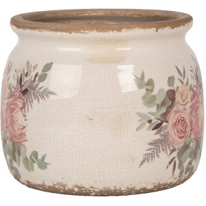 Clayre & Eef 6CE1978M Kvetináč dekorácia kvetinový motív Ø 16x13 cm