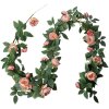 Clayre & Eef 6PL0322 Umelé kvety Rose Garland Pink Green 150 cm