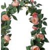 Clayre & Eef 6PL0322 Umelé kvety Rose Garland Pink Green 150 cm