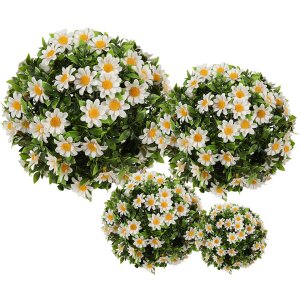 Clayre & Eef 6PL0324S Dekoratívna umelá kvetinová guľa sedmokráska Ø 17 cm