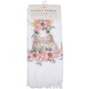 Clayre & Eef CTFEB-2 Uterák pre hostí White Pink Flowers Bunny 40x66 cm 100% bavlna