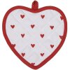 Clayre & Eef LVT45 Chňapka so srdcovým vzorom červená biela 20x20 cm