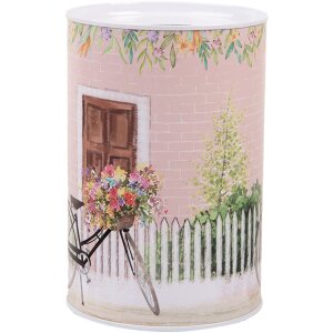 Clayre & Eef 6BL0155 Pokladnička na peniaze ružová Retro Ø 10x15 cm
