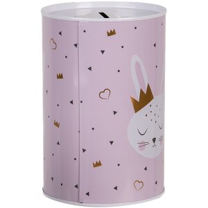 Clayre & Eef 6BL0164 Pokladnička na peniaze Pink Bunny Ø 10x15 cm
