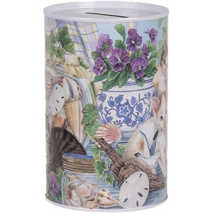Clayre & Eef 6BL0169 Pokladnička na peniaze s motívom mačky vo vidieckom štýle Ø 8x13 cm