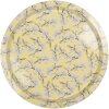 Clayre & Eef Podnos 6BL0180 Okrúhly Ø 32 cm Žltý kvetinový vzor Retro Vintage štýl