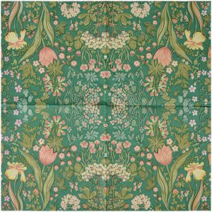 Clayre & Eef 73070 Papierové obrúsky Green Floral 33x33 cm 20 ks