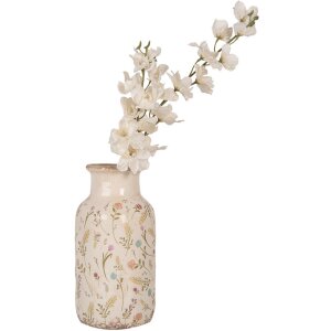 Clayre & Eef Váza 6CE1931M Béžovo-ružová keramika vo vidieckom štýle Ø 14x26 cm