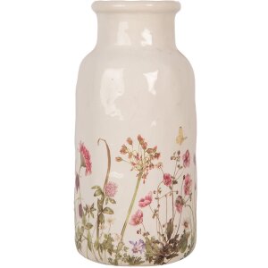 Clayre & Eef Váza 6CE1932L Béžová ružová Ø 15x32 cm Keramika vo vidieckom štýle